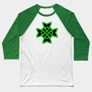 Green Black Irish Celtic Knot Design Baseball T-Shirt